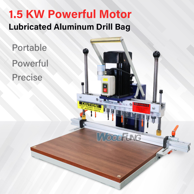 Mandrinadora de línea portátil MZ13 – Taladrado de precisión de 13 husillos para ebanistas