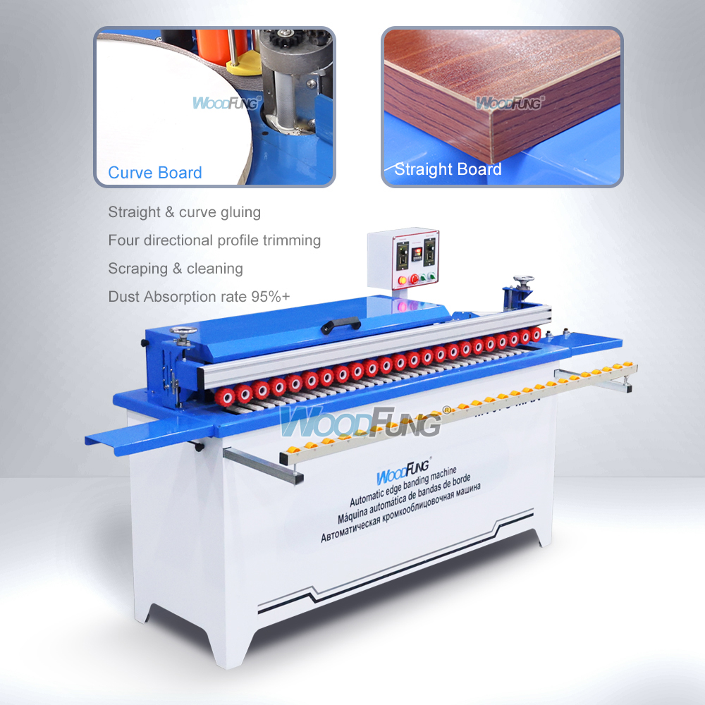 Máquina automática para encolar cantos MY-07C MAX Encolado Recorte Raspado Corte de extremos Pulido Recolección de polvo Encolado de cantos y redondeo