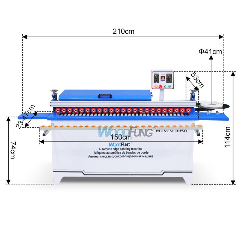 Máquina automática para encolar cantos MY-07C MAX Encolado Recorte Raspado Corte de extremos Pulido Recolección de polvo Encolado de cantos y redondeo