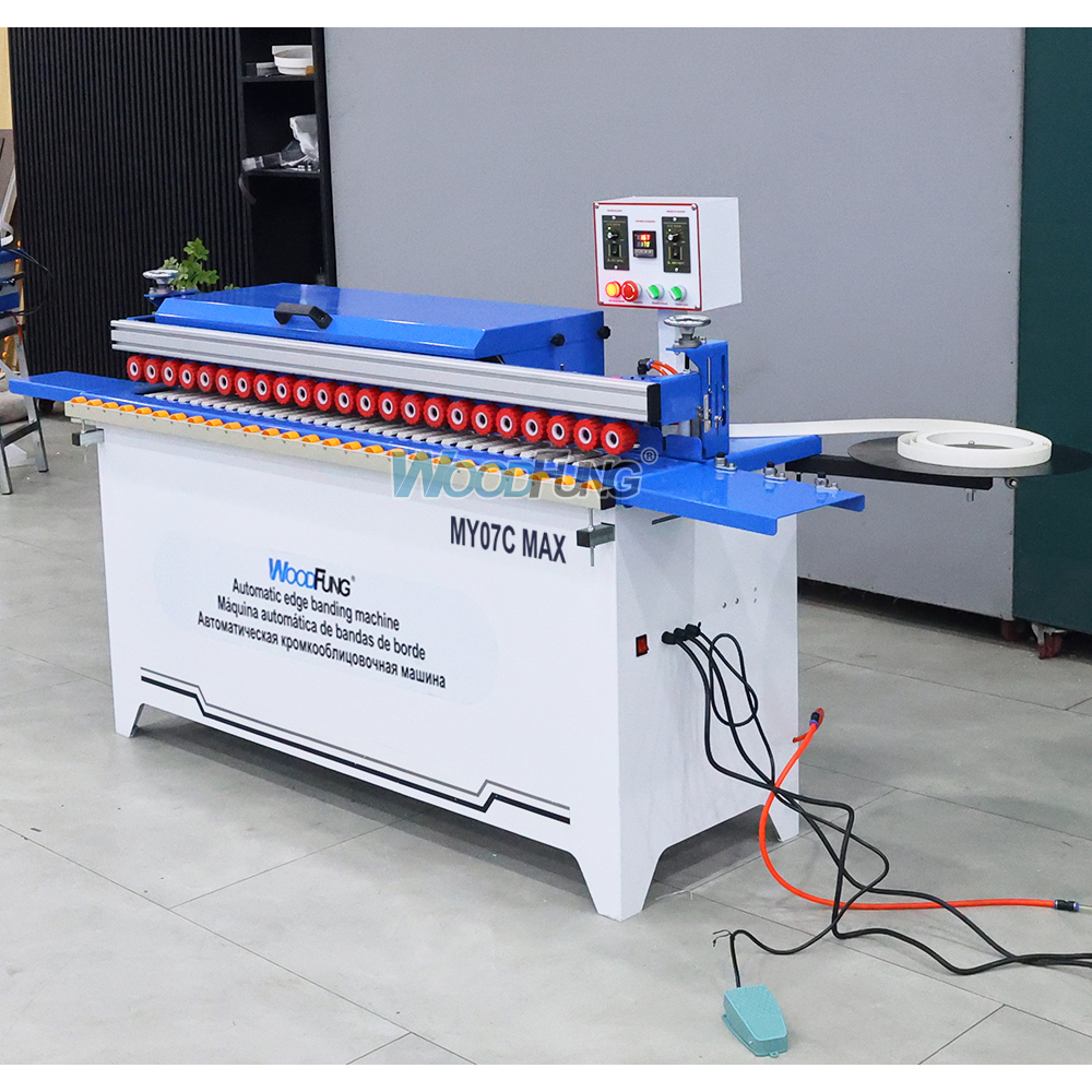 Máquina automática para encolar cantos MY-07C MAX Encolado Recorte Raspado Corte de extremos Pulido Recolección de polvo Encolado de cantos y redondeo