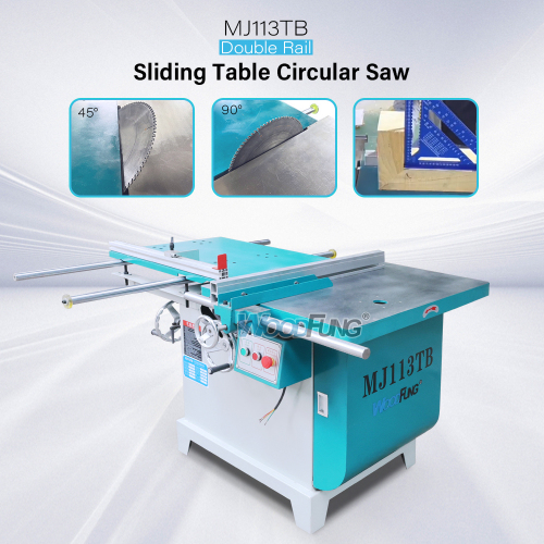 Sierra circular de mesa deslizante de doble riel MJ113TB: máquina cortadora de madera de alta precisión