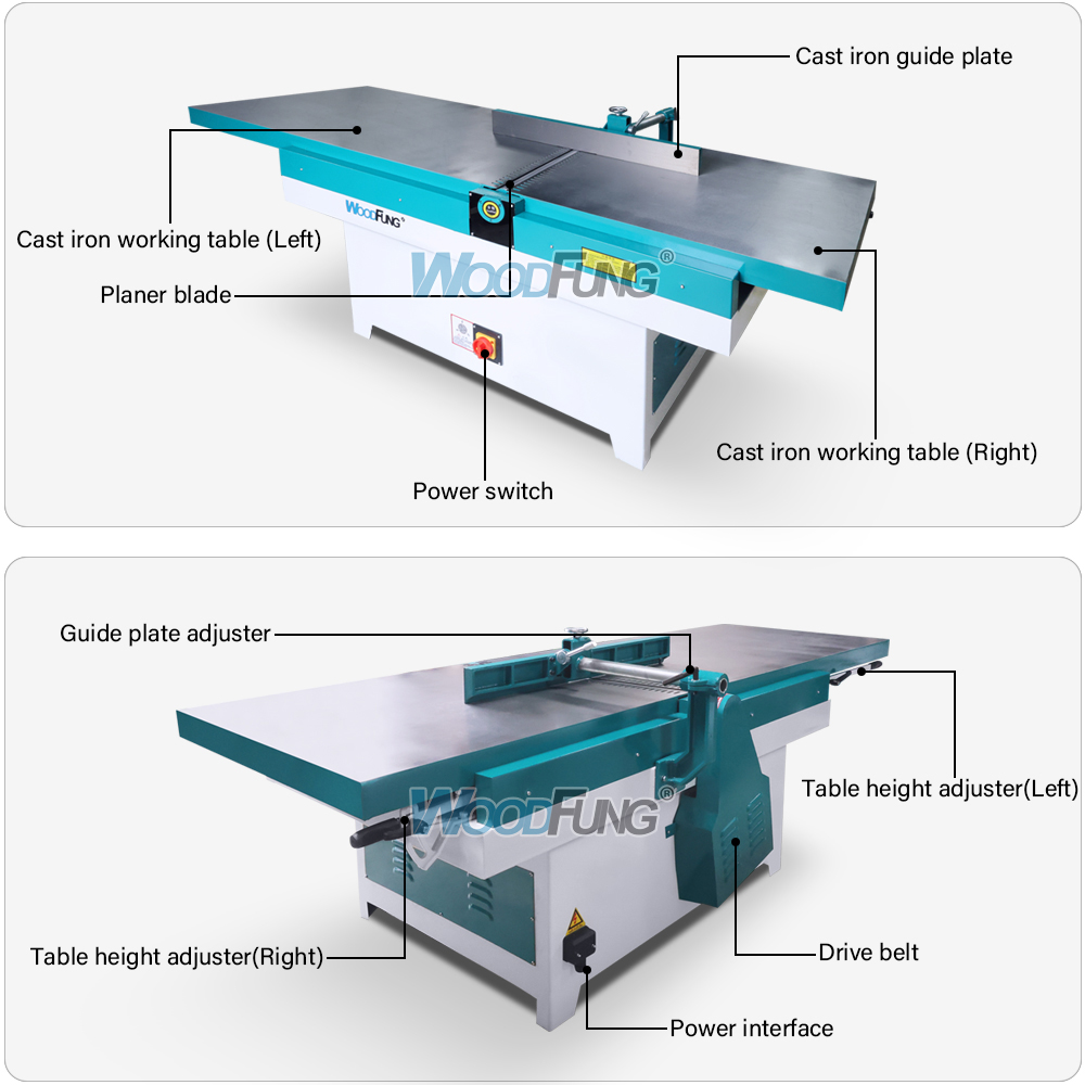MB508 High Quality Helical Cutter Wood Jointer Surface Planer