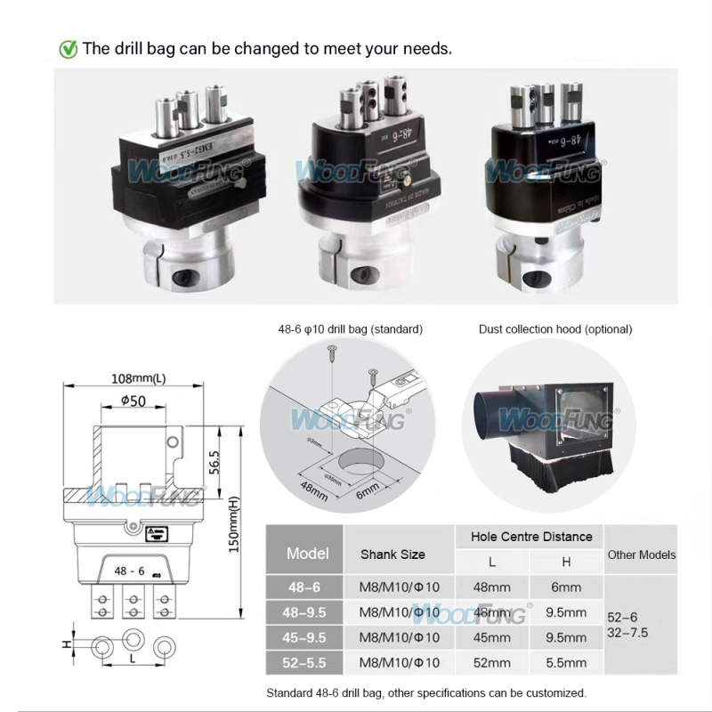 MZ73033 Perforadora de bisagra de madera de tres cabezales