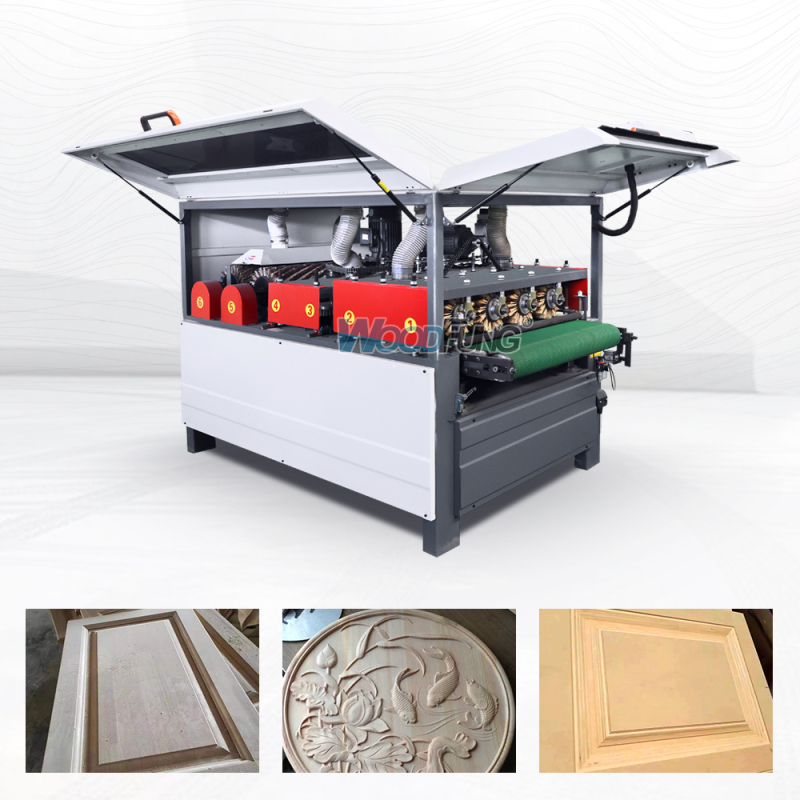 1000-6S Automatic Wood Polishing Machine | Brush Sander for Furniture ...