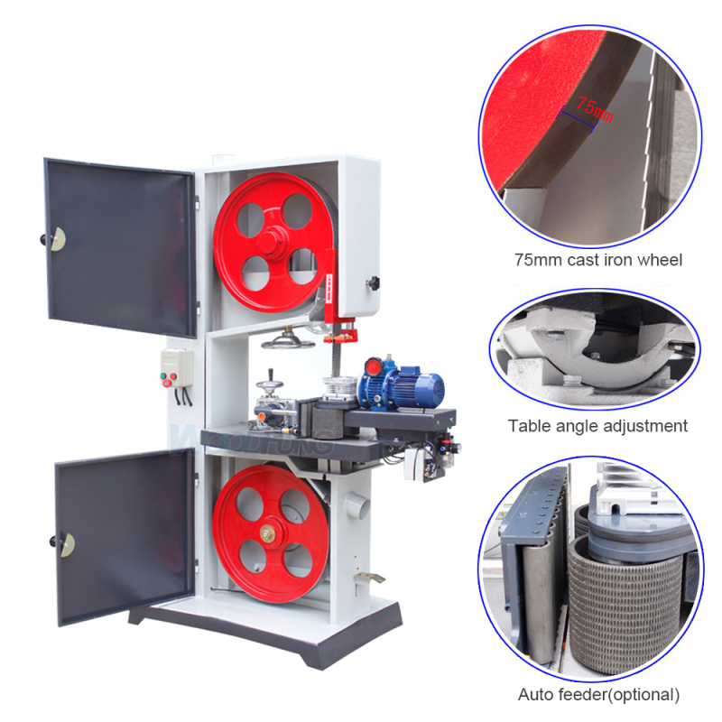MJG396U Large Industrial Professional Vertical Wood Cutting High Precision Band Saw Machine