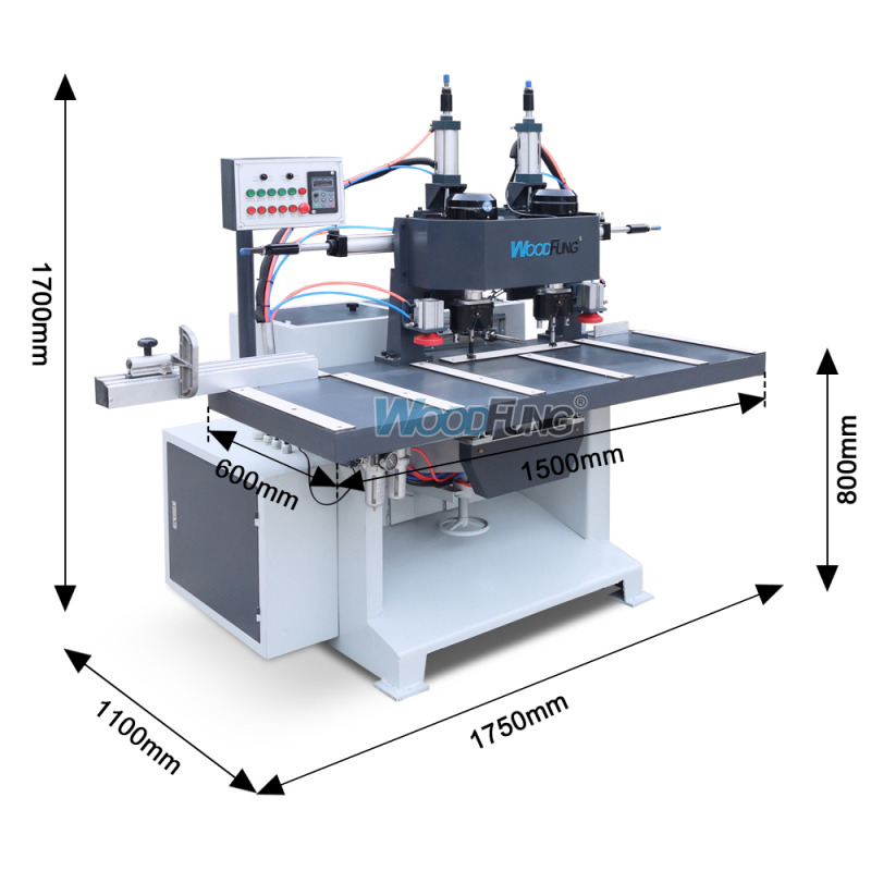 Máquina de ranurado de doble cabezal para cerraduras de puertas MXZ2060B | Fresadora de ranuras de alta precisión para cerraduras de puertas de madera