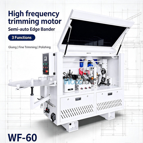 WF-60 Semi Automatic Edge Bander 3 Functions Gluing Fine Trimming Polishing Wood Edge Banding Machine