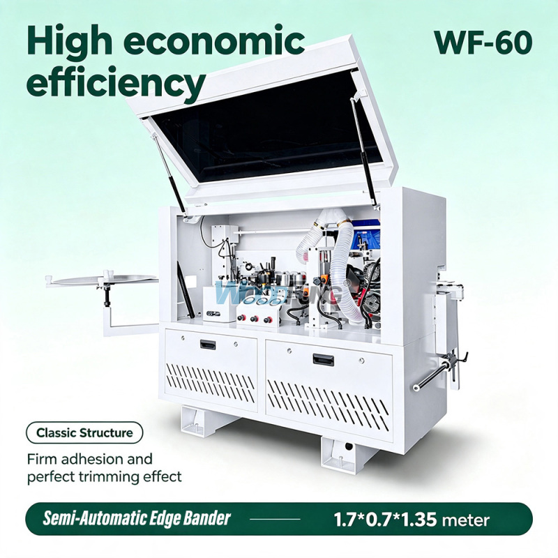 WF-60 Semi Automatic Edge Bander 3 Functions Gluing Fine Trimming Polishing Wood Edge Banding Machine