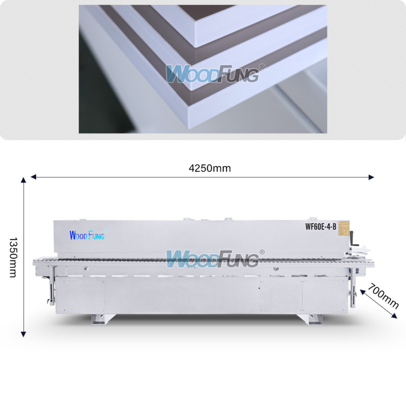 WF60E-4-B Automatic Edge Bander Woodworking Panel Furniture Edge Banding Machine With Pre‑milling Corner Rounding Polishing