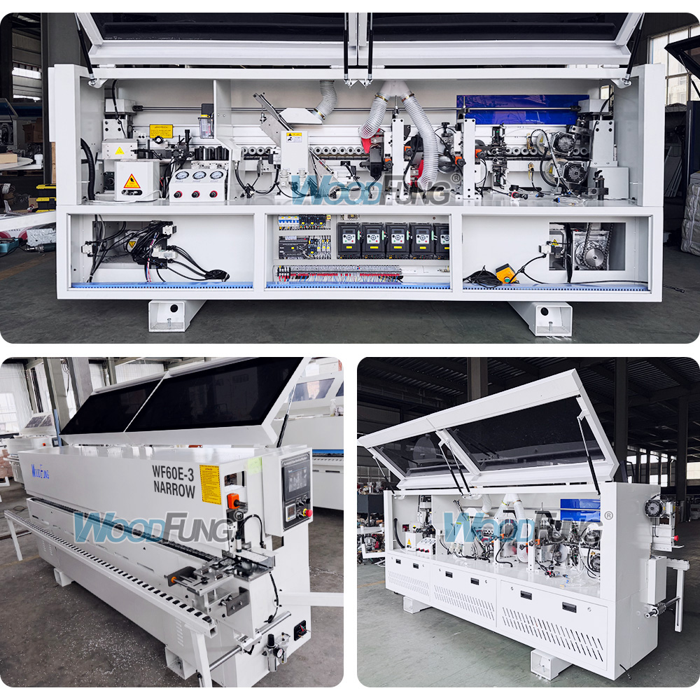 WF60E‑3 Narrow Automatic Edge Banding Machine Min 40mm Small Narrow Board Edge Bander For Cabinet Woodworking