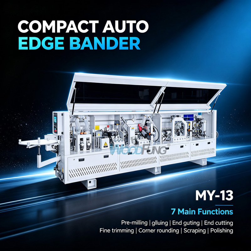 MY-13 5.4meters compact automatic edge banding machine with pre milling and Corner rounding functions