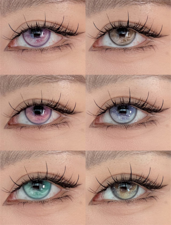 【863】半年拋 BROWN/BLUE/GREEN/PINK/BROWN/VIOLET 棕/藍/綠/粉/棕/紫 0-1000度