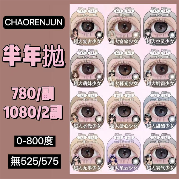 【1904】半年抛 優惠套組 0-800度