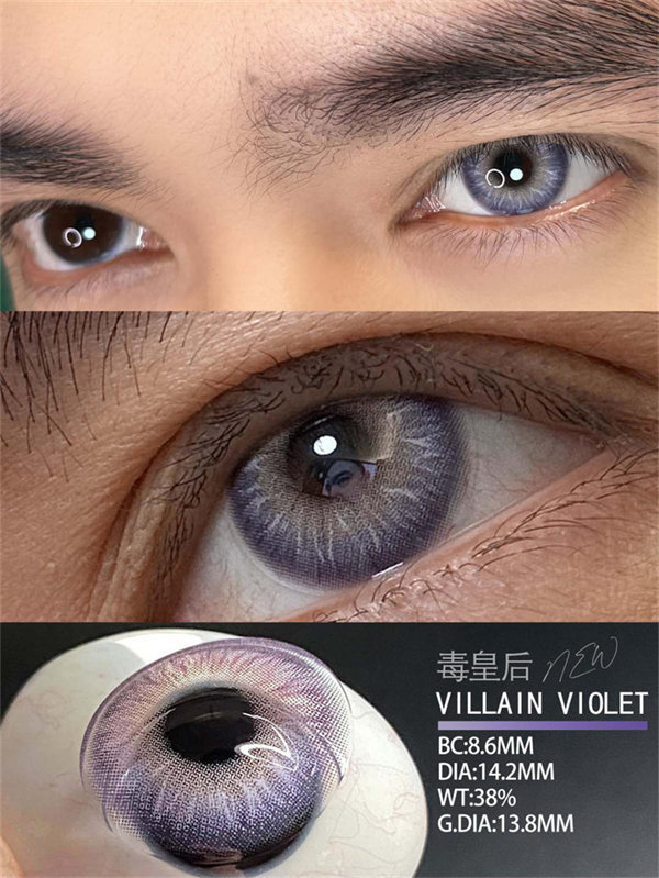 【編號220】年拋 VILLAIN 灰色 / 紫色   0-800度