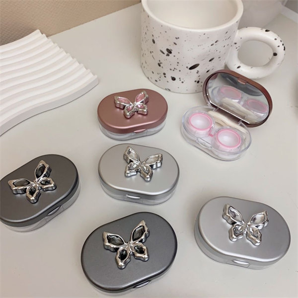 【高級感電鍍蝴蝶】隱眼盒 水盒子兩副裝SH39