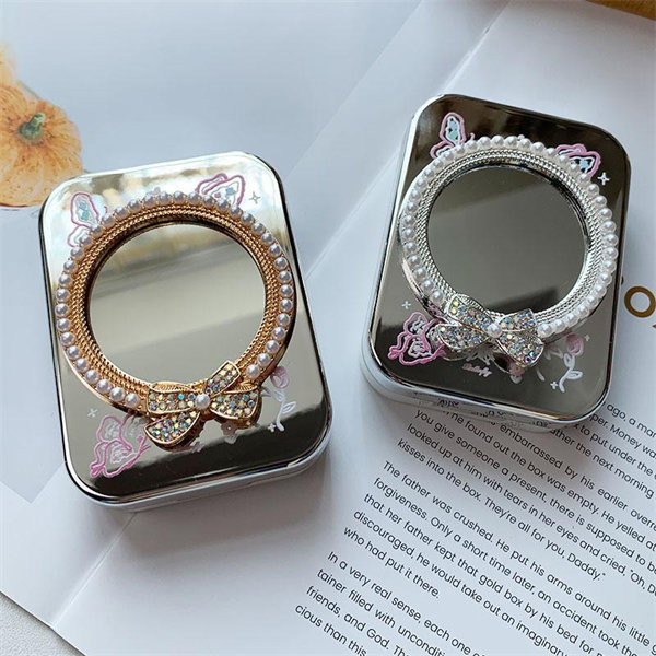 【高級珍珠蝴蝶結】隱眼盒 水盒子兩副裝SH52