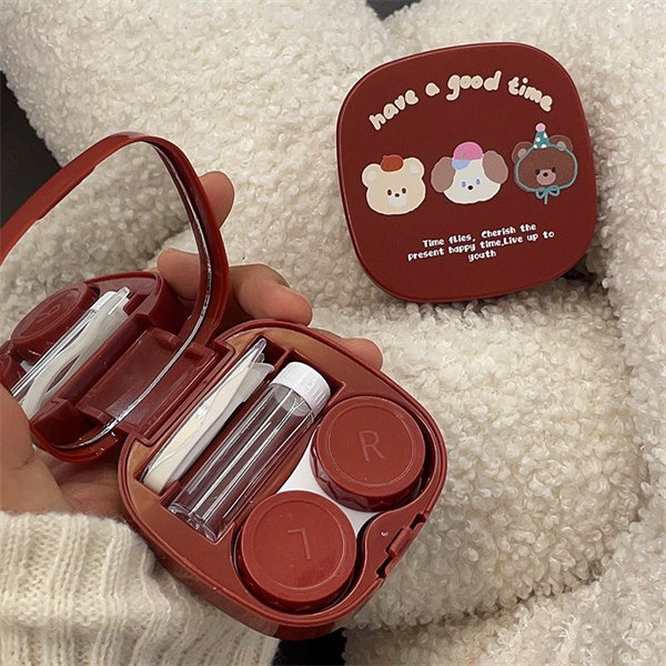 【可愛三隻小熊】隱眼盒 水盒子單副裝SH54