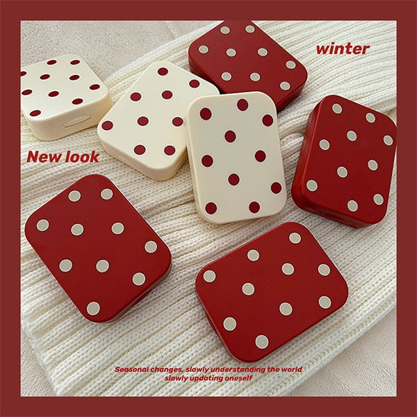 【個性波點清新可愛】隱眼盒 水盒子兩副裝SH59