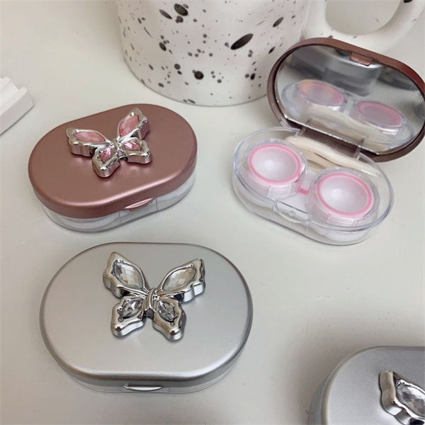 【高級感電鍍蝴蝶】隱眼盒 水盒子兩副裝SH39