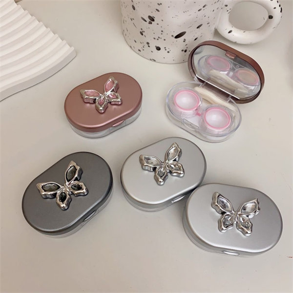 【高級感電鍍蝴蝶】隱眼盒 水盒子兩副裝SH39