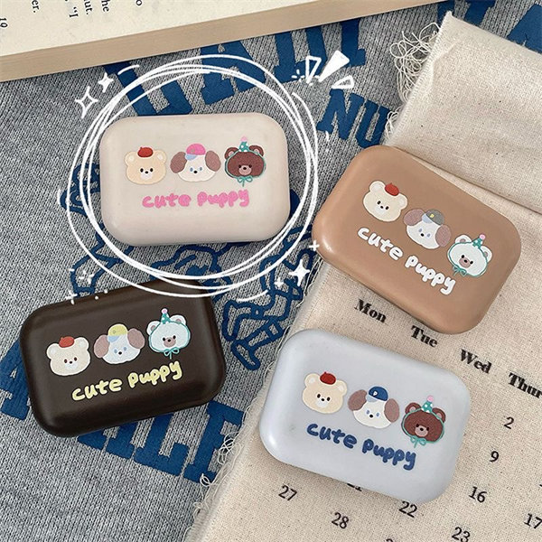 【可愛三隻小熊】隱眼盒 水盒子單副裝SH54