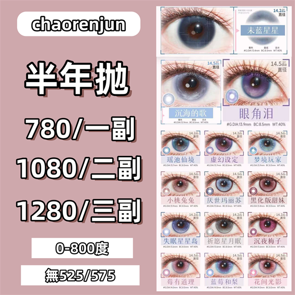 【1911】半年抛 優惠套組 0-800度