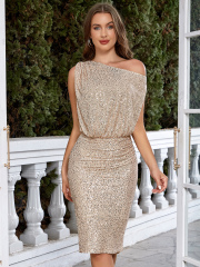 Luxury sequin evening dress Ladies formal banquet party dress