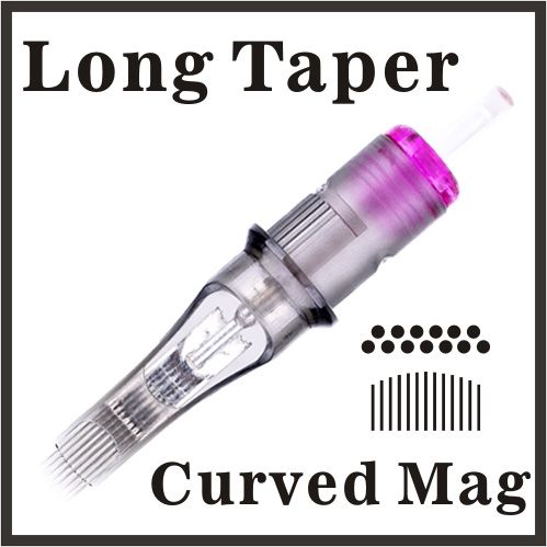 ELITE 3 Needle Cartridges - Long Taper Curved Magnum 0.35mm