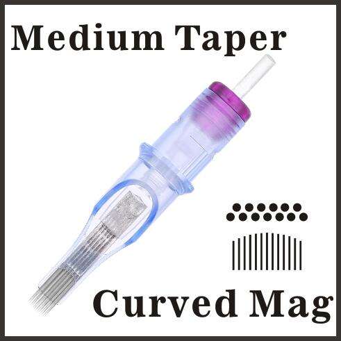 ELITE EVO Needle Cartridges - Medium Taper Curved Magnum 0.35mm