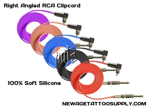 Right Angled RCA Silicone Clip Cord, 100% Soft Silicone ,5 Colors