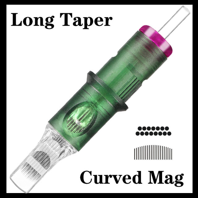 ELITE INFINI Needle Cartridge-Long Taper Curved Magnum 0.35mm