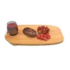 Food tray with goblet holder