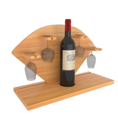 Central Island Table Top Wine Rack, Goblet Storage