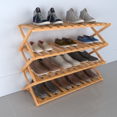 Four layer foldable and easy to install shoe rack