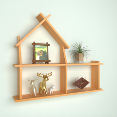 Wall mount house shaped shelving