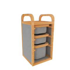 Three story Oxford layout shelves