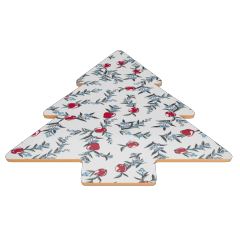 Christmas tree shape printed coaster