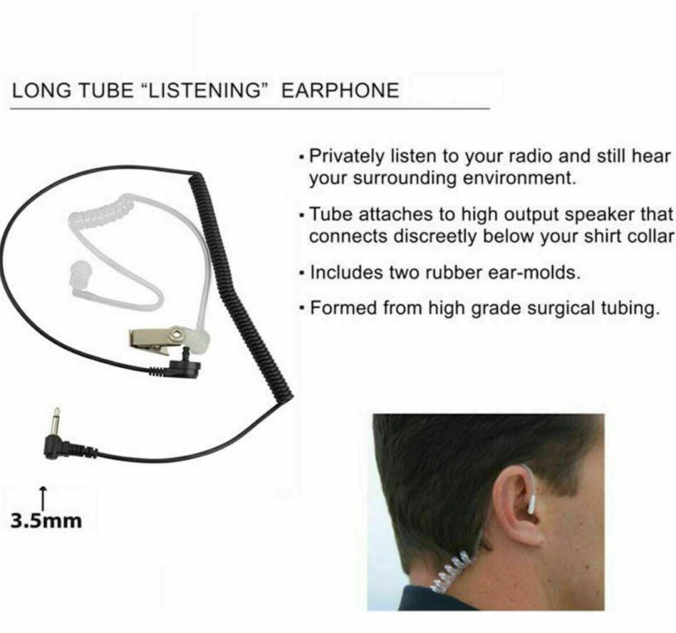 3.5mm Listen Only Acoustic Headset Earpiece Compatible with Radio Walkie Talkie