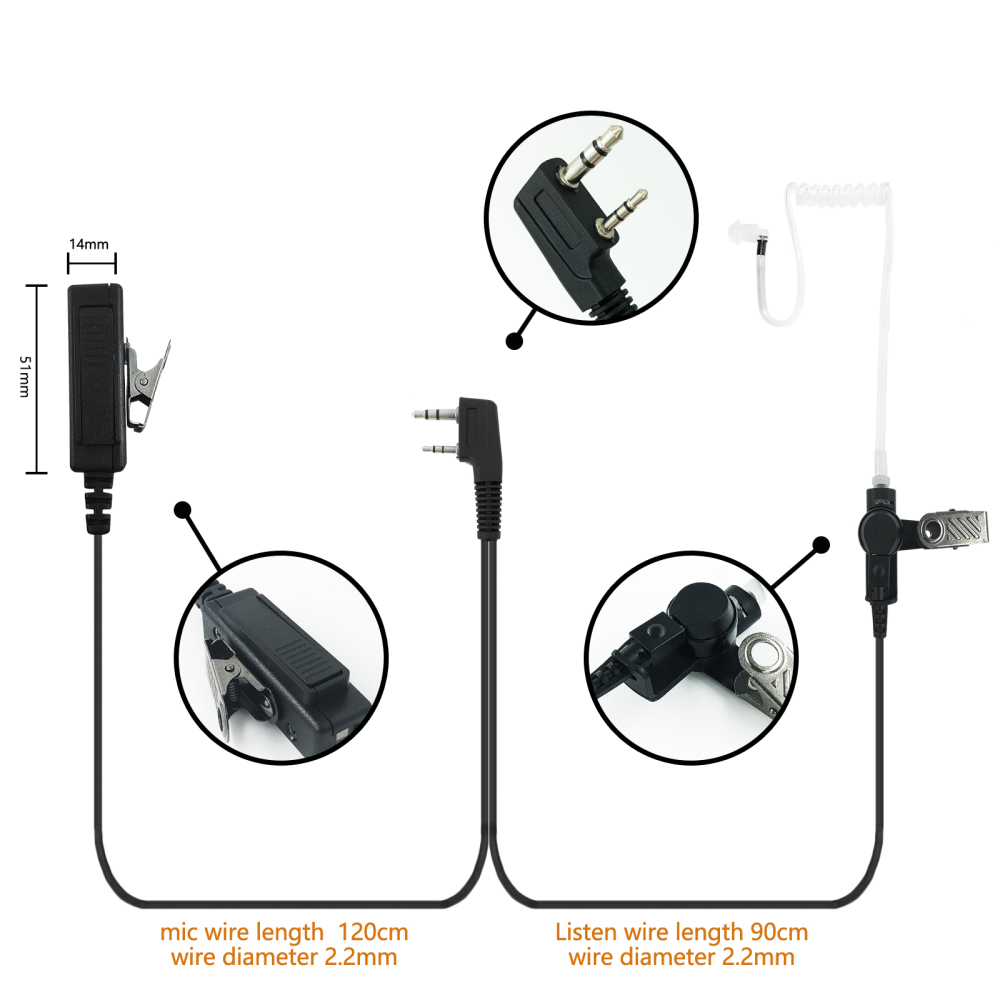 Palm Headset Earpiece For TK3202 TK3206 TK3207 TK3230 Handheld Radio Walkie Talkie