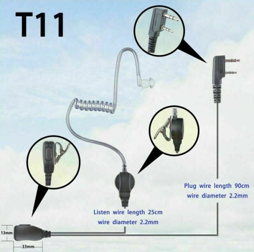1-wire Headset Earpiece mic For TK3402 TK3302 TK3312 TK3360 Portable Radio