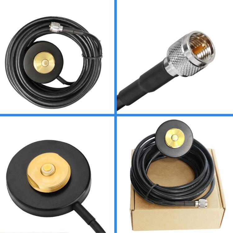 Radio NMO Mount Magnetic Base, 5M Cable Mini UHF Plug