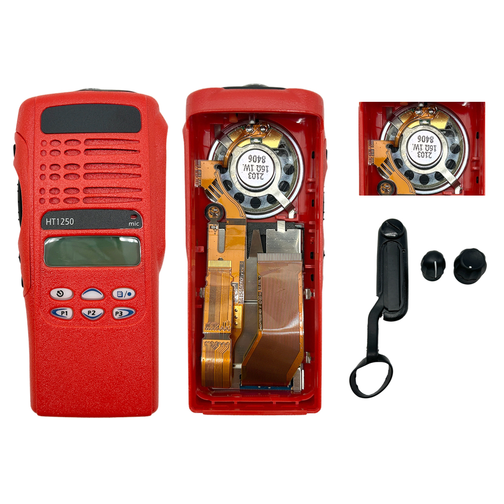 Limited-keypad Front Housing Case w/ Speaker & LCD For HT1250  Radio Red