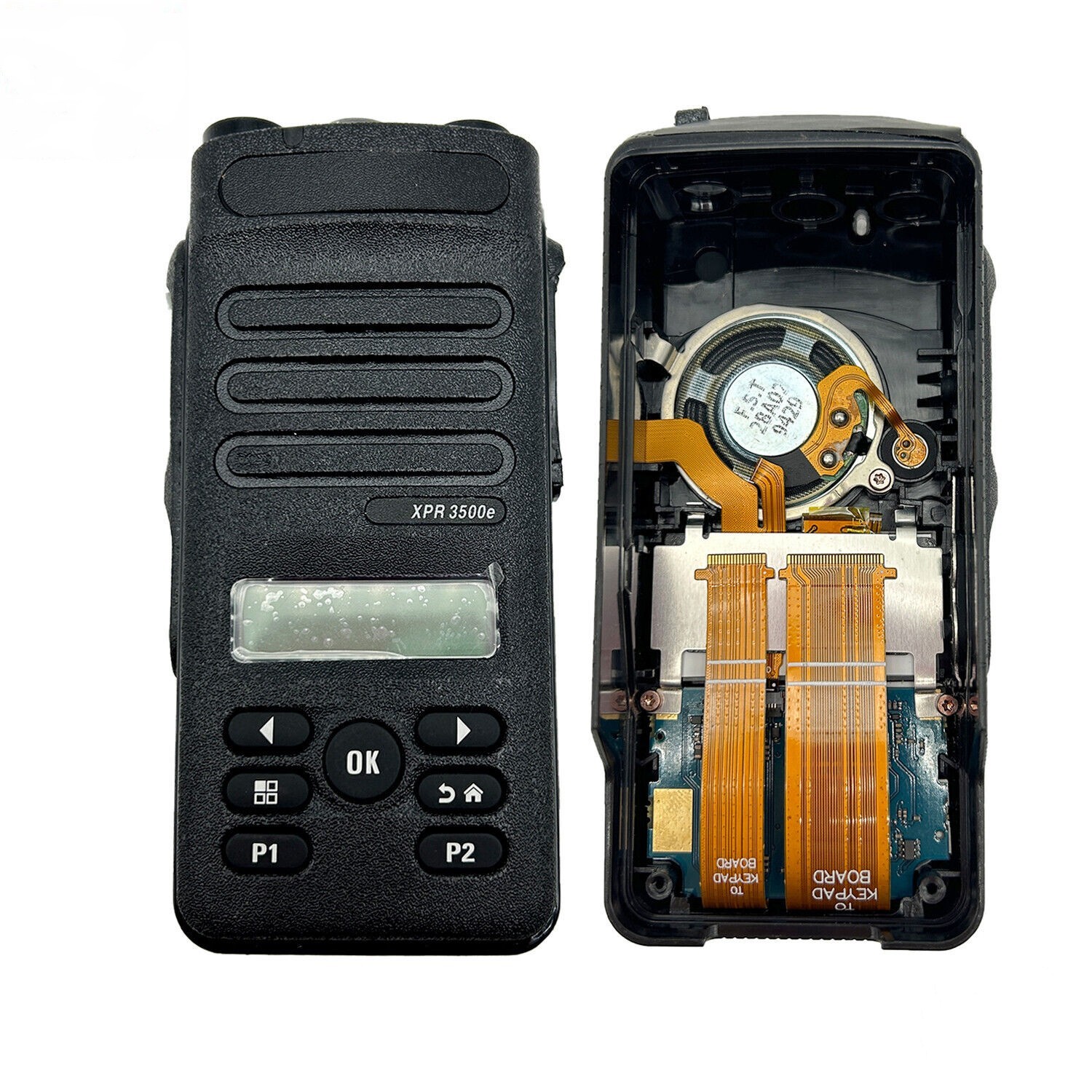 Front XPR3500e Housing With LCD & Keypad Keyboard & Flex Speaker