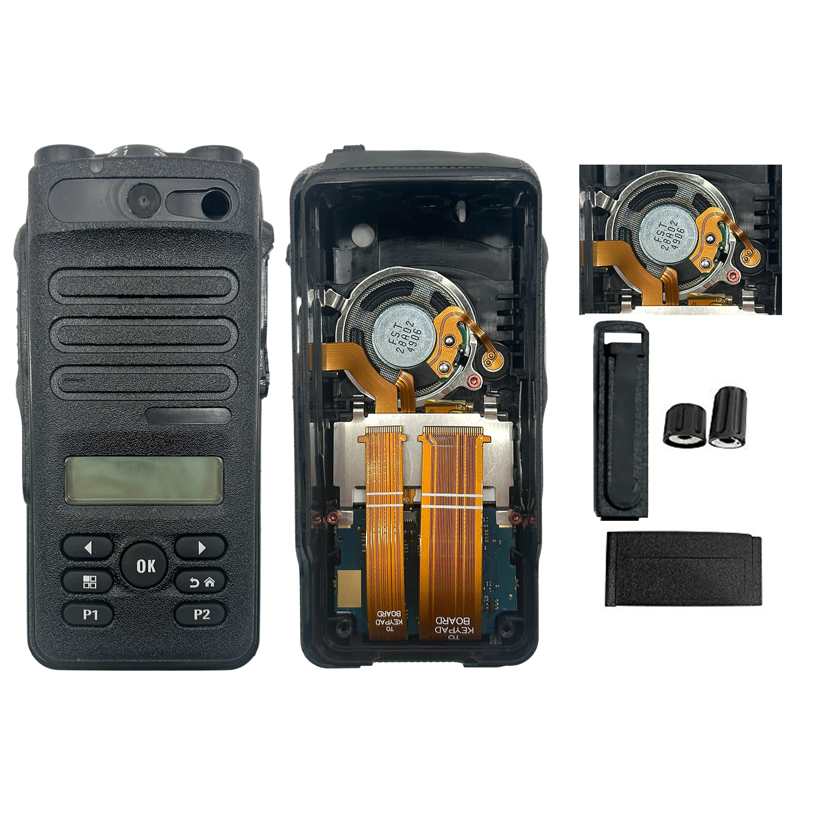 Front XPR3500e Housing With LCD & Keypad Keyboard & Flex Speaker