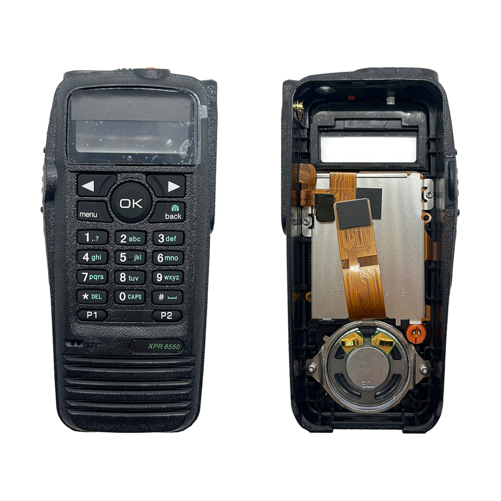 Black Replacement XPR6550 Repair Front Housing Case For Radio Cover with Speaker