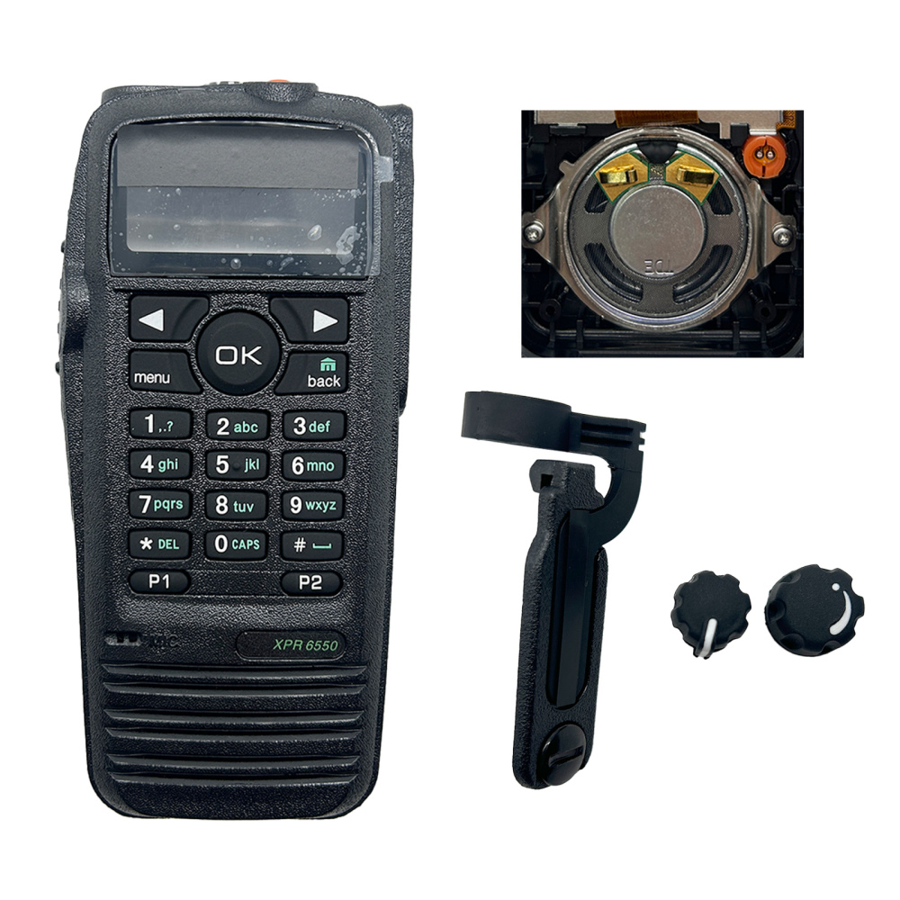 Black Replacement XPR6550 Repair Front Housing Case For Radio Cover with Speaker