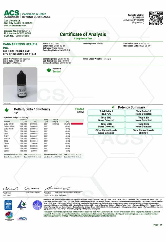 Delta 8 Disposable Vape 1ml-God's Gift(Indica)