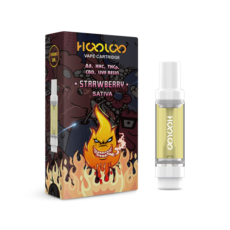 Vape Cartridge Delta 8+HHC+CBD+THCp+LIVE RESIN 2ml-Strawberry