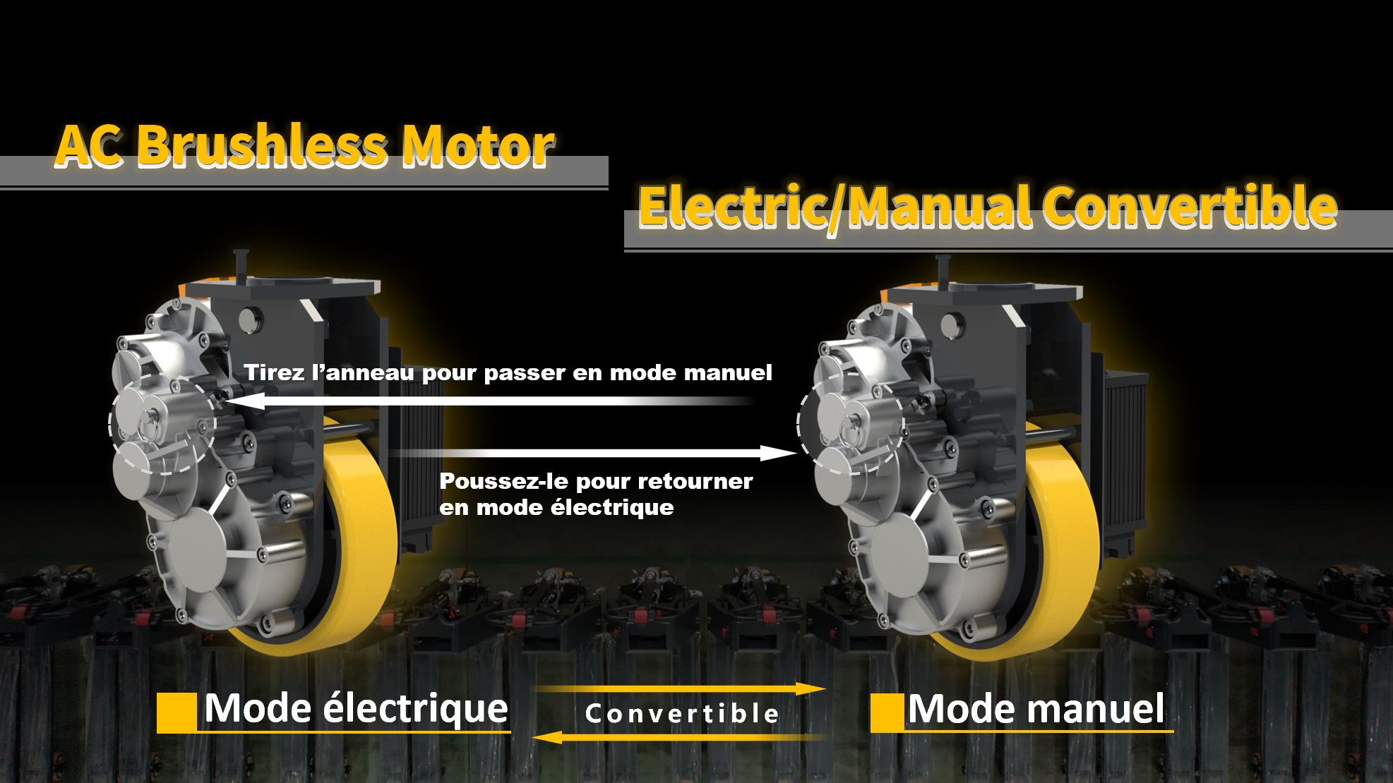 Manual/Electric convertible motor