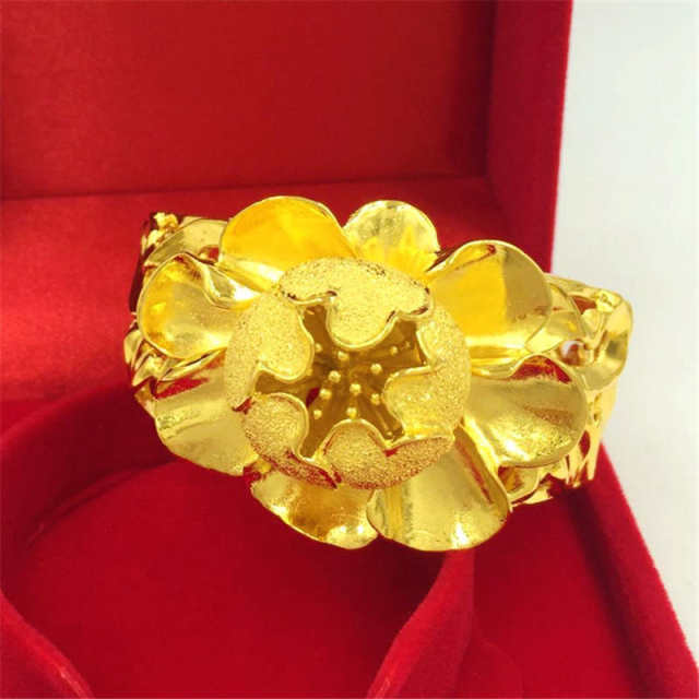 New Flower Bracelet Bridal Wedding Jewelry Opening Gold Jewelry(Single)